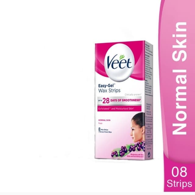veet face wax strips normal 8 piece